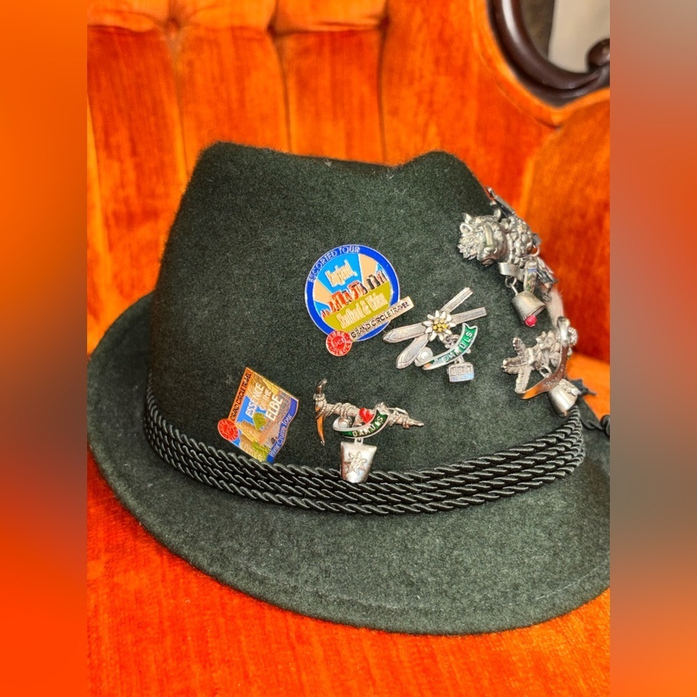 Vintage Wool Green Capa Oktoberfest-fest Original Bavarian hunting hat. 55 - Picture 15 of 15